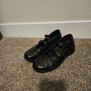 Black Leather Mary Jane Shoes